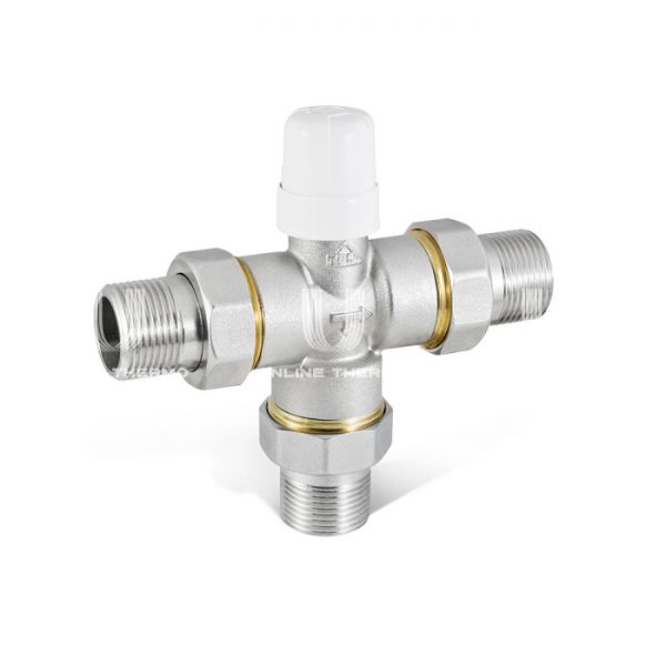 **Трёхходовой зонный (зональный) клапан RBM 08130620 со сгонами 1" НР, нормально закрытый, компактный