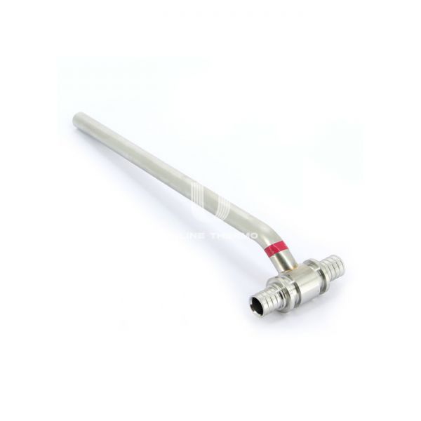 Трубка для подключения радиатора Rehau Rautitan 12409311001, Г-образная 16/500, 15х1.0, нержавеющая сталь, аксиальная