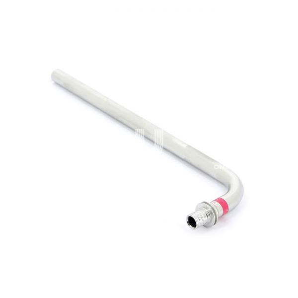 Трубка для подключения радиатора Rehau Rautitan 12662621001, Г-образная 20/250, 15х1.0, нержавеющая сталь, аксиальная