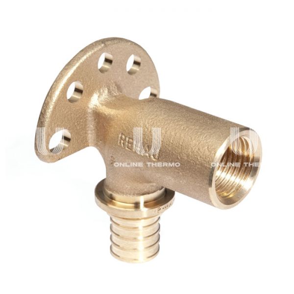 Угольник настенный (водорозетка) с внутренней резьбой Rehau Rautherm S 14563711001, 16x1/2", высота 59 мм, с креплением, аксиальный