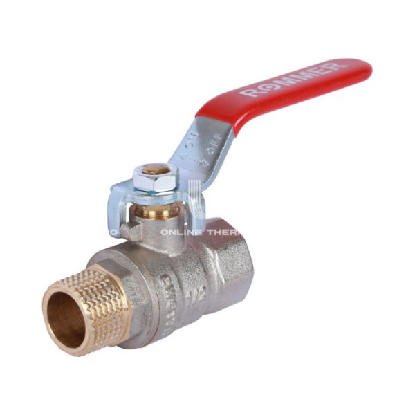 Кран шаровый Rommer RBV-0002-0210315, 1/2" ВР-НР, стандартный, ручка-рычаг