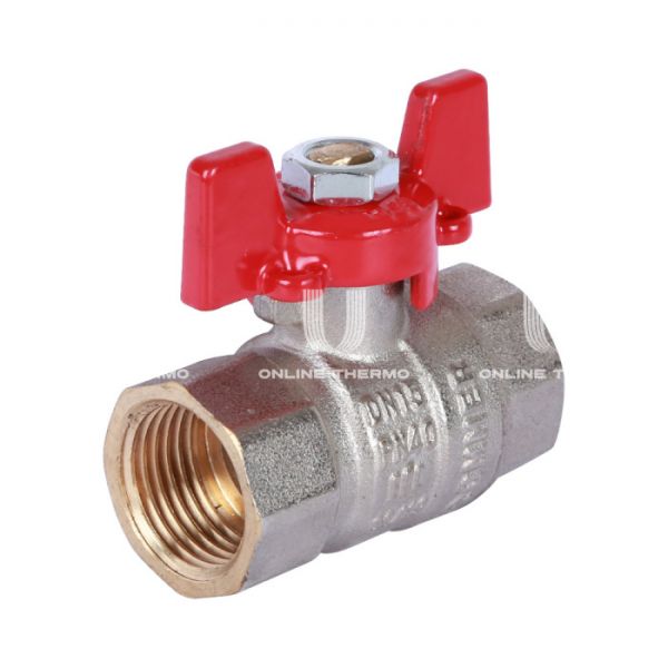 Кран шаровый Rommer RBV-0003-0110215, 1/2" ВР-ВР, стандартный, ручка-бабочка