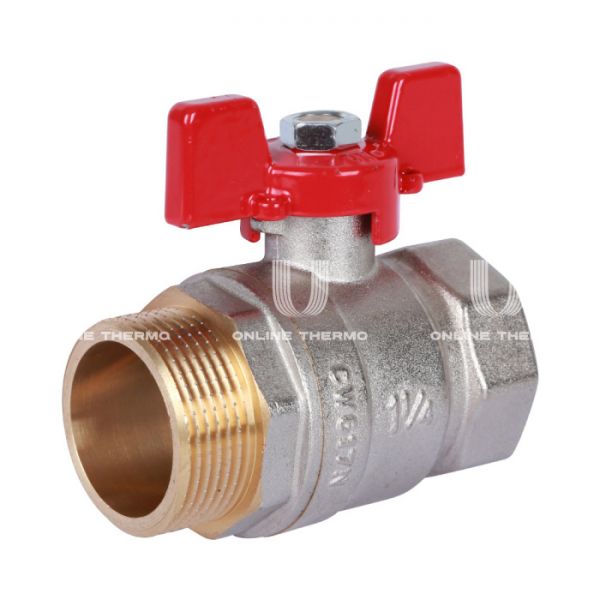 Кран шаровый Rommer RBV-0004-0210232, 1 1/4" ВР-НР, стандартный, ручка-бабочка