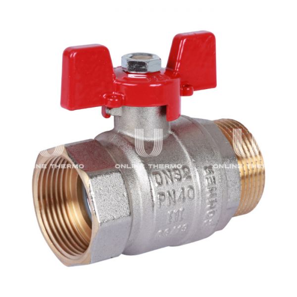 Кран шаровый Rommer RBV-0004-0210232, 1 1/4" ВР-НР, стандартный, ручка-бабочка