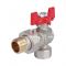 Кран шаровый угловой с разъемным соединением Rommer RBV-0006-0610215, 1/2" ВР-НР, стандартный, ручка-бабочка