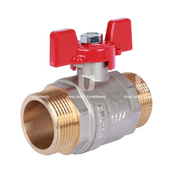 Кран шаровый Rommer RBV-0007-0410232, 1 1/4" НР-НР, стандартный, ручка-бабочка