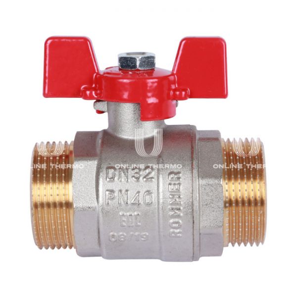 Кран шаровый Rommer RBV-0007-0410232, 1 1/4" НР-НР, стандартный, ручка-бабочка