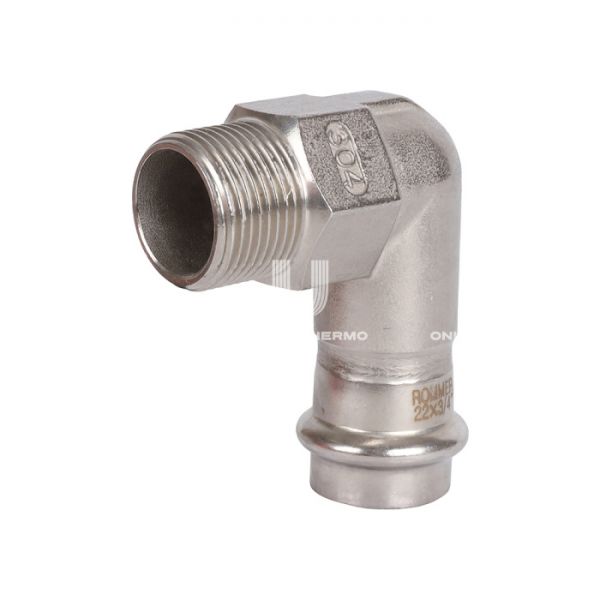 Угольник-вставка переходной однораструбный с внутренней резьбой Rommer RSS-0010-002234, 3/4"?22 мм, пресс-обжим