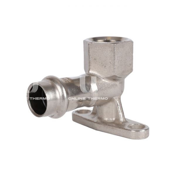 Угольник настенный (водорозетка) однораструбный с внутренней резьбой Rommer RSS-0011-001512, 1/2"?15 мм, пресс-обжим