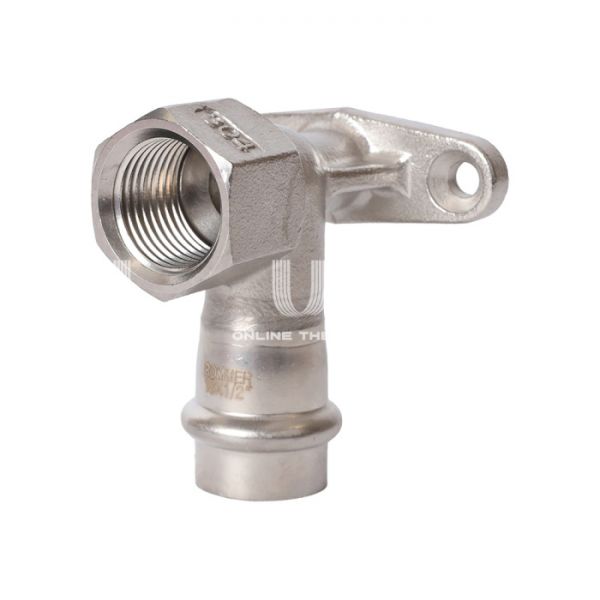 Угольник настенный (водорозетка) однораструбный с внутренней резьбой Rommer RSS-0011-001812, 1/2"?18 мм, пресс-обжим