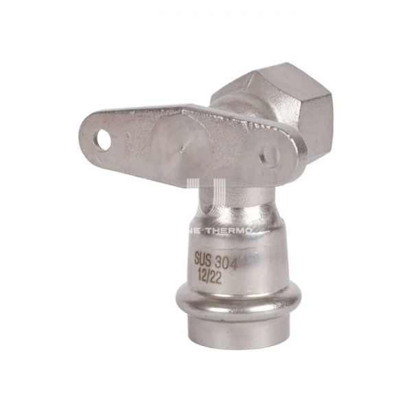 Угольник настенный (водорозетка) однораструбный с внутренней резьбой Rommer RSS-0011-002212, 1/2"?22 мм, пресс-обжим