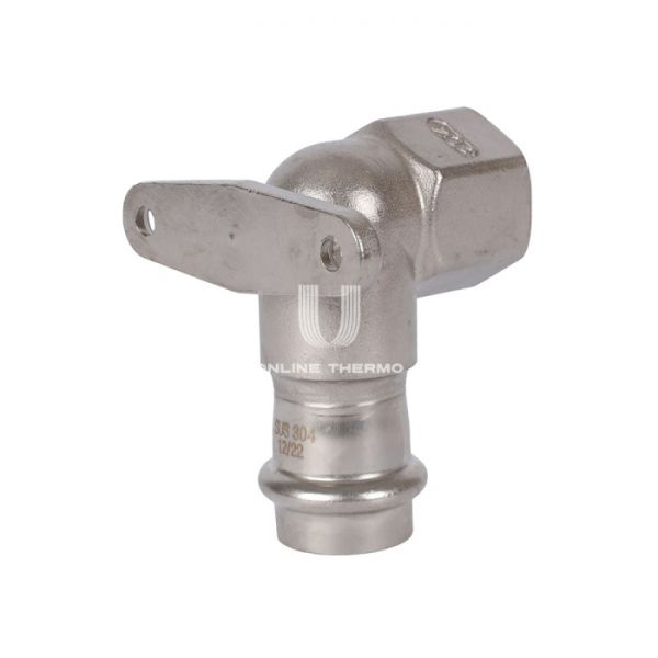 Угольник настенный (водорозетка) однораструбный с внутренней резьбой Rommer RSS-0011-002234, 3/4"?22 мм, пресс-обжим