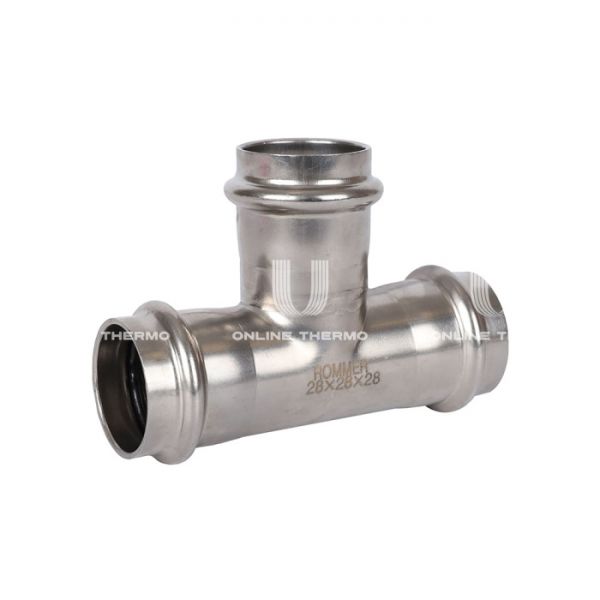 Тройник трераструбный равносторонний Rommer RSS-0013-000028, 28 мм, пресс-обжим