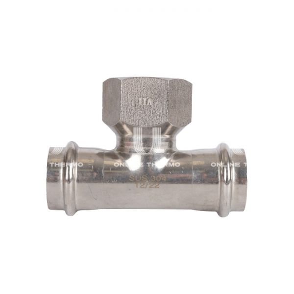 Тройник двураструбный переходной с внутренней резьбой Rommer RSS-0015-000281, 1"?28 мм, пресс-обжим