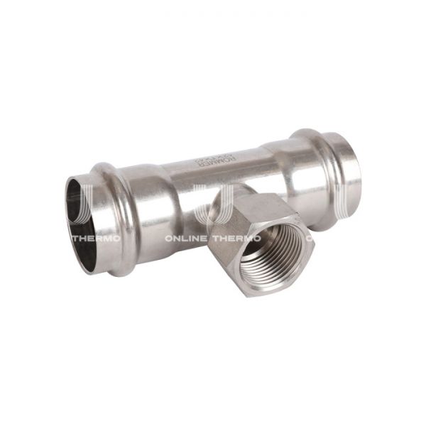 Тройник двураструбный переходной с внутренней резьбой Rommer RSS-0015-000421, 1"?42 мм, пресс-обжим