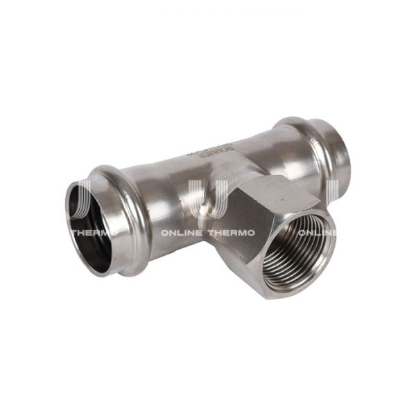 Тройник двураструбный переходной с внутренней резьбой Rommer RSS-0015-002834, 3/4"?28 мм, пресс-обжим