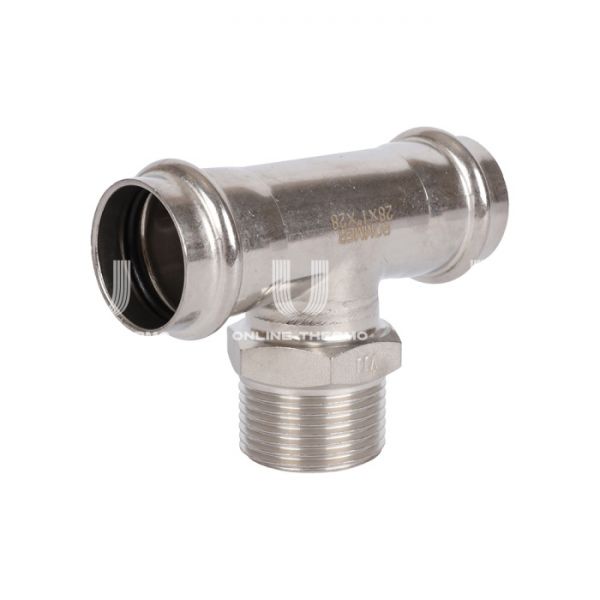 Тройник двураструбный переходной с внутренней резьбой Rommer RSS-0016-000281, 1"?28 мм, пресс-обжим