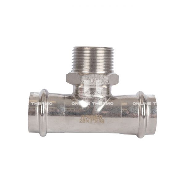 Тройник двураструбный переходной с внутренней резьбой Rommer RSS-0016-000281, 1"?28 мм, пресс-обжим