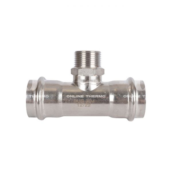 Тройник двураструбный переходной с внутренней резьбой Rommer RSS-0016-000421, 1"?42 мм, пресс-обжим