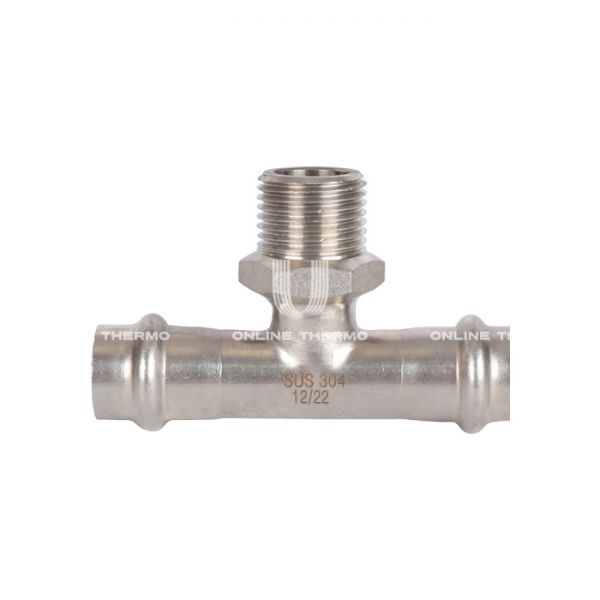 Тройник двураструбный переходной с внутренней резьбой Rommer RSS-0016-001512, 1/2"?15 мм, пресс-обжим
