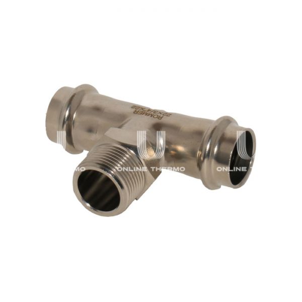 Тройник двураструбный переходной с внутренней резьбой Rommer RSS-0016-002234, 3/4"?22 мм, пресс-обжим