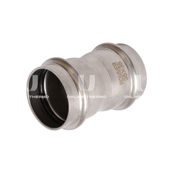 Муфта двураструбная равносторонняя Rommer RSS-0017-000035, 35 мм, пресс-обжим