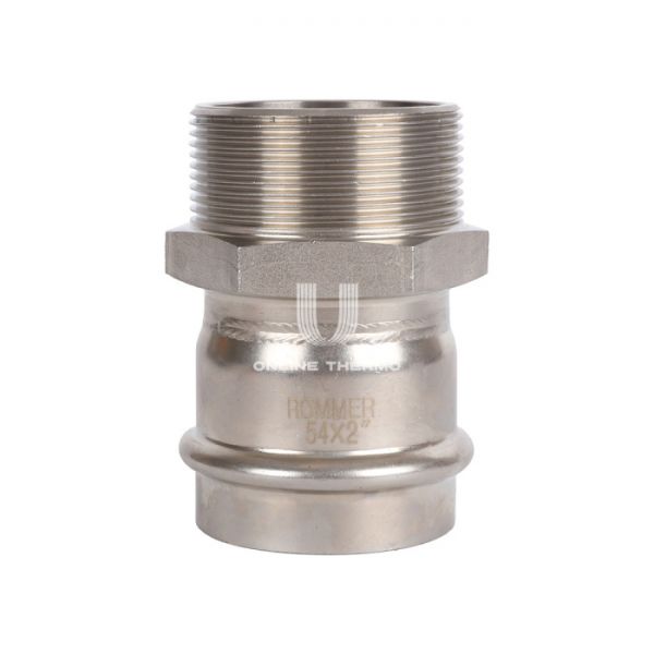 Переходник однораструбный с внутренней резьбой Rommer RSS-0021-000542, 2"?54 мм, пресс-обжим