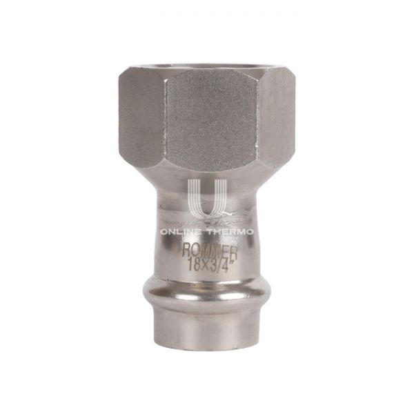 Переходник однораструбный с внутренней резьбой Rommer RSS-0022-001834, 3/4"?18 мм, пресс-обжим