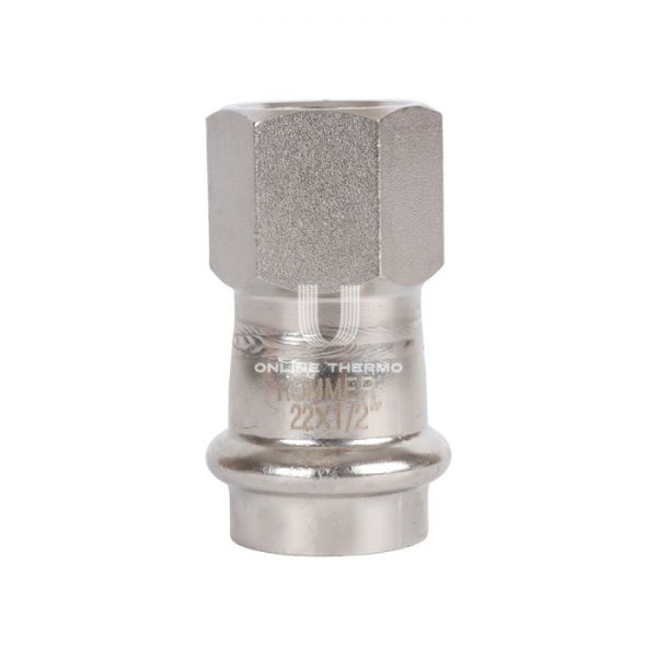 Переходник однораструбный с внутренней резьбой Rommer RSS-0022-002212, 1/2"?22 мм, пресс-обжим