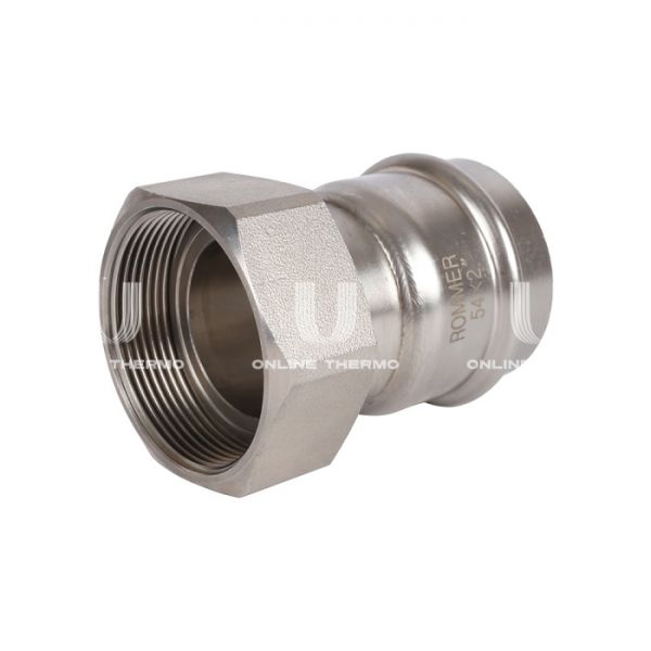Переходник однораструбный с накидной гайкой Rommer RSS-0026-000542, 2"?54 мм, пресс-обжим