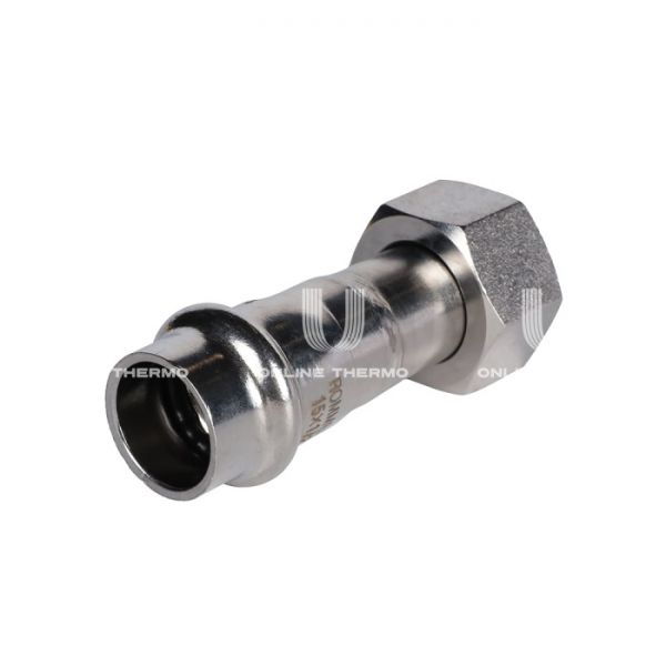 Переходник однораструбный с накидной гайкой Rommer RSS-0026-001512, 1/2"?15 мм, пресс-обжим