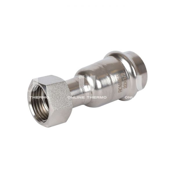 Переходник однораструбный с накидной гайкой Rommer RSS-0026-002212, 1/2"?22 мм, пресс-обжим