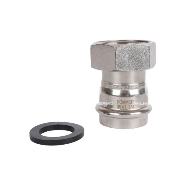 Переходник однораструбный с накидной гайкой Rommer RSS-0026-035114, 1 1/4"?35 мм, пресс-обжим