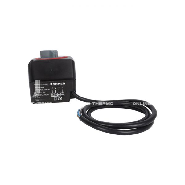 Пропорциональный сервопривод Rommer RVM-0005-024001, 24 В, 90°, 60/120 с, 0-10В, 1 м