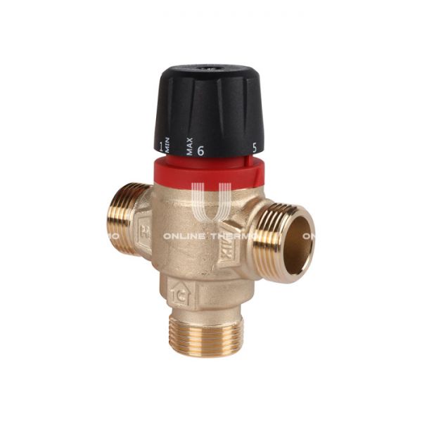 Термостатический смесительный клапан Rommer RVM-0122-166020 НР 3/4", Kvs 1.6, PN5, 35-60°C