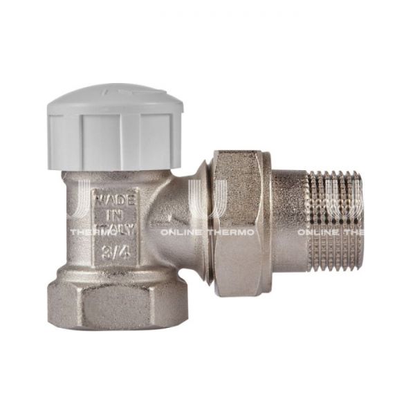 Комплект термостатический угловой с запорным клапаном Royal Thermo RTE 07.010 (НС-1442897), DN20 3/4" ВР-НР, без преднастройки