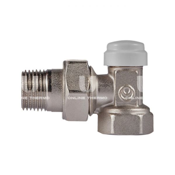 Комплект термостатический осевой с запорным угловым клапаном Royal Thermo RTE 07.011 (НС-1442892), DN15 1/2" ВР-НР, без преднастройки