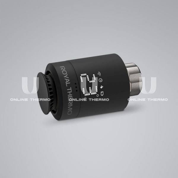 Термостатическая головка (термостат) Royal Thermo Smart Heat RTE 77.001B, электронная, M30х1.5 + Click, черная