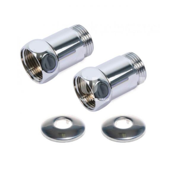 Прямое соединение для полотенцесушителей Royal Thermo SG 731SCH0505 3/4", 2 шт., с накидной гайкой и штуцером, с отражателем, хром