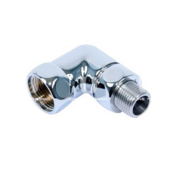 Угольник (угол) переходной для полотенцесушителей Royal Thermo SMT761SCH1004 1"х1/2", 2 шт., с накидной гайкой и штуцером, со сгоном, хром