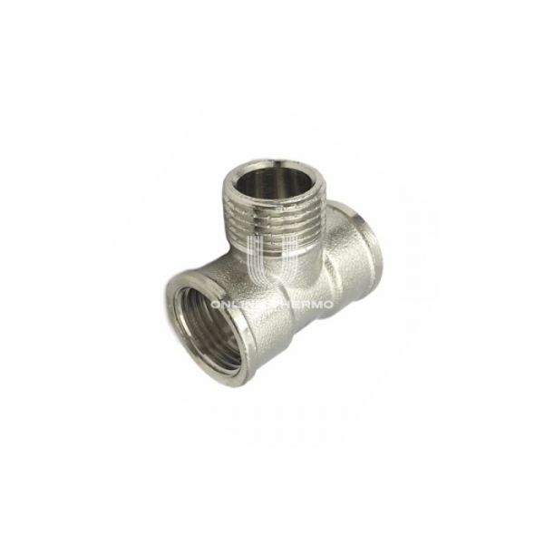 Тройник равносторонний с внутренней и наружной резьбой SantechSystems ВР-НР 1/2", никелированный