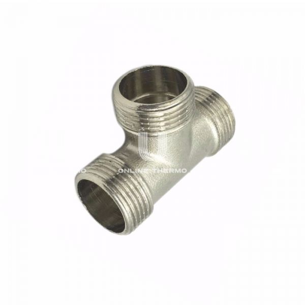 Тройник равносторонний с наружной резьбой SantechSystems НР 1", никелированный