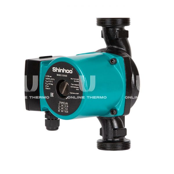 Насос циркуляционный Shinhoo BASIC S 32-6S 71211005, с гайками, база 180 мм
