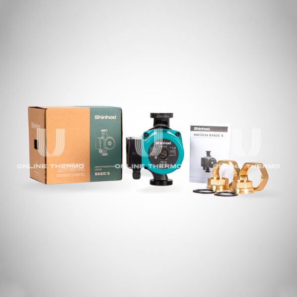 Насос циркуляционный Shinhoo BASIC S 32-8S 71211006, с гайками, база 180 мм