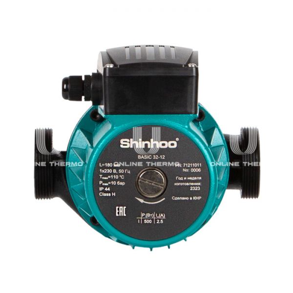 Насос циркуляционный Shinhoo BASIC 25-16 71211008, с гайками, база 230 мм