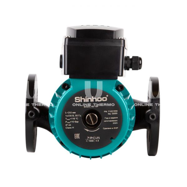 Насос циркуляционный Shinhoo BASIC 40-16F 71221004, база 250, 1х230 В, фланцевое соединение