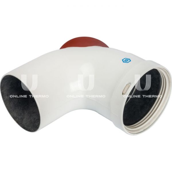 Элемент дымохода Stout отвод 90° DN80 с инспекционным патрубком