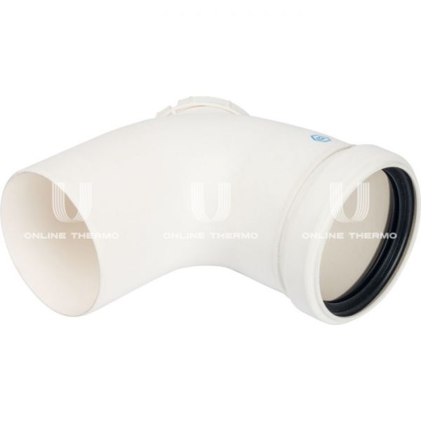 Элемент дымохода Stout конденсац. угол 87° с инспекцией DN80 м/п PP-FE