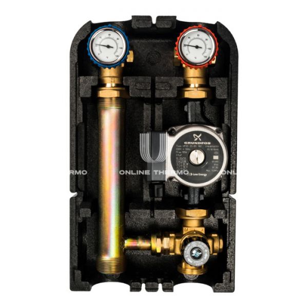 Насосная группа Stout SDG-0002-002502 DN 25 (1") с термосмесителем и насосом Grundfos UPSO 25-65