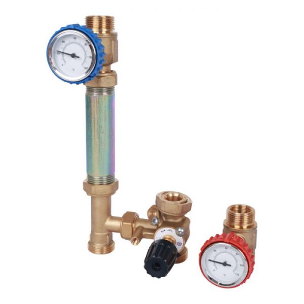 Насосная группа Stout SDG-0007-002001 DN 20 (3/4") с приводным смесителем, без насоса, подача справа